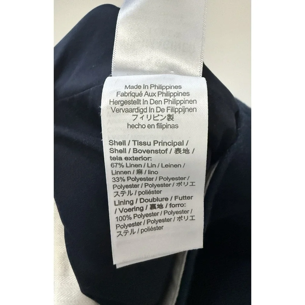 J. Crew Kate Linen Blend‎ Pants Trousers Straight Career Navy Blue Nautical Sz 2 - Picture 14 of 16